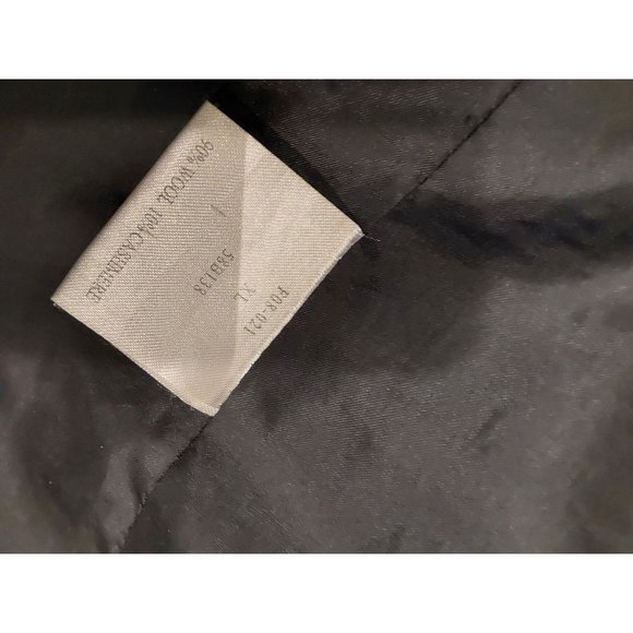 Black Brown 1826 Men's Wool Cashmere Mid Length Herringbone Overcoat Size XL - Picture 5 of 12